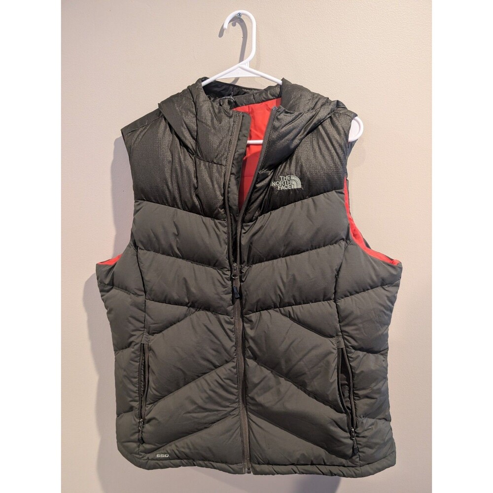 The North Face 550 XL Down Puffer Vest Womens Green Full Zip Insulated Winter